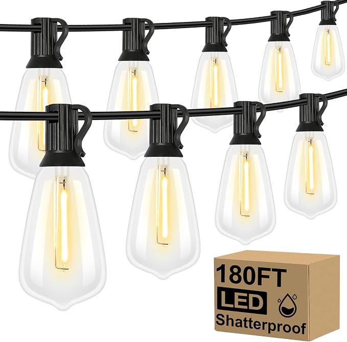 Brightever Outdoor String Lights 180FT, Patio Lights by Brightever