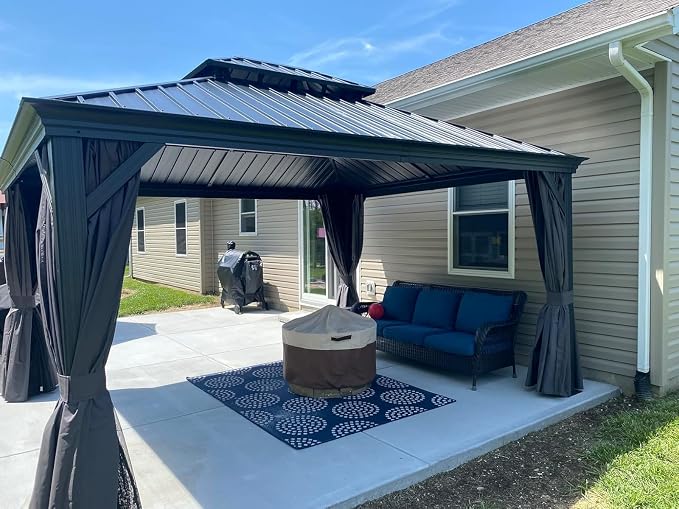 PURPLE LEAF 12' X 14' Hardtop Gazebo Aluminum Permanent Outdoor Gazebo - Image 2