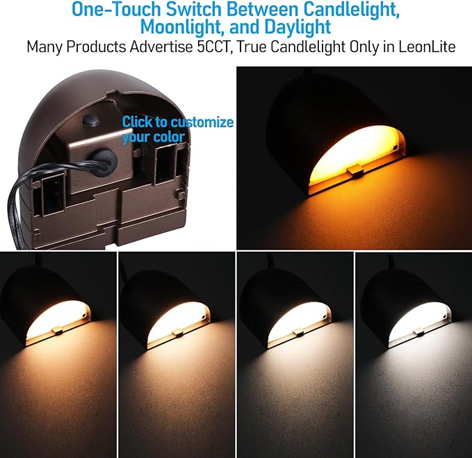 LEONLITE 12-Pack Update 5CCT Low Voltage LED Deck Lights, 250LM Ultra Bright - Image 6
