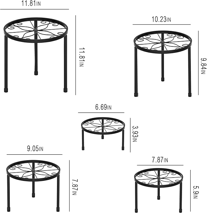 CADANI 5 Pack Metal Plant Stands - Image 7