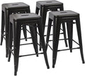 Devoko Metal Bar Stools 24" Indoor Outdoor Stackable Barstools Modern Style by DEVOKO