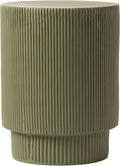 LeisureMod Modern Side Table Round Fiberstone Top Accent End Table by LeisureMod