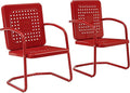 Crosley Furniture Bates 2-Piece Outdoor Chair Set, Retro Metal Patio Chairs by CrosleyFurniture