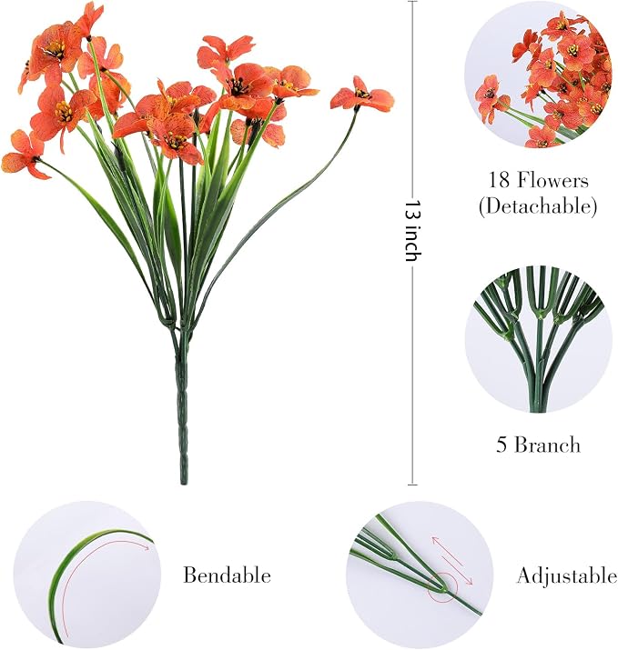 AGIRL 24 Bundles Artificial Fall Flowers Outdoor Indoor Decoration, Fake - Image 2