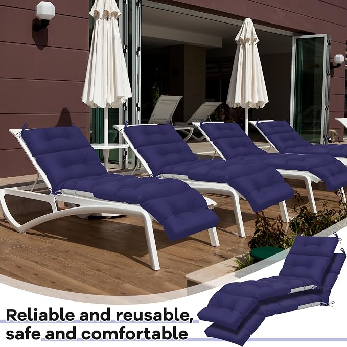 Kigley 2 Pcs Chaise Lounge Cushions 75 x 22 x 5 Inches Soft Lounge Chair - Image 6