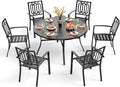 PHI VILLA 7 Pieces Outdoor Round Dining Set by PHIVILLAThepioneerofcomfortablehouseholdsupplies