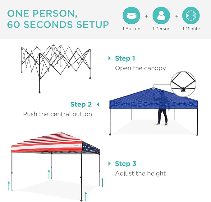 Best Choice Products 10x10ft Pop Up Canopy Tent, Outdoor Shade, 1 Person 1 - Image 2