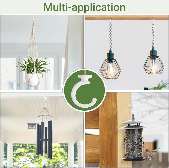 Mkono Ceiling Hooks for Hanging Plants, Swag Hook Plant Wall Hanger Heavy Duty - Image 4
