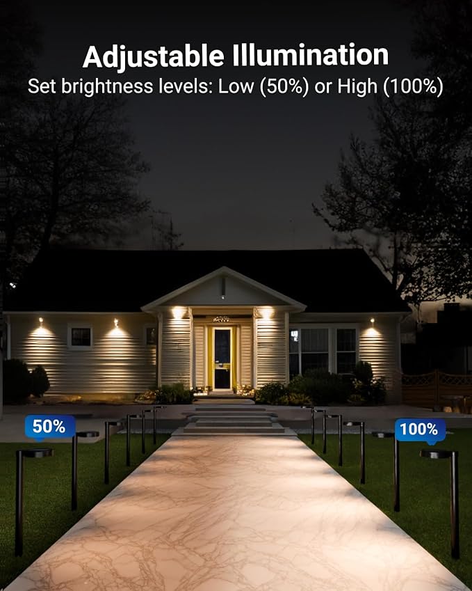 Sunco 6 Pack 2W LED Solar Pathway Walkway Backyard Garden Patio Residential - Image 7