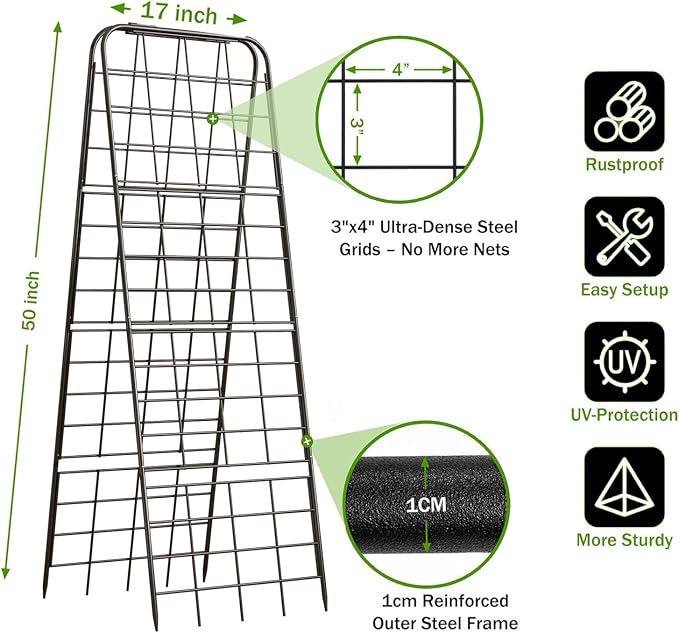 Heavy Duty 50"x17" Adjustable A-Frame Trellis - Image 2