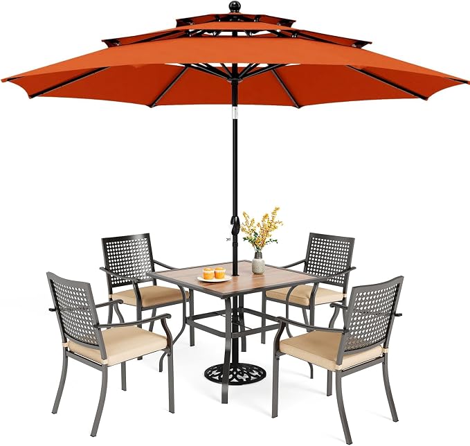 PHI VILLA 5 Pieces Outdoor Dining Set by PHIVILLAThepioneerofcomfortablehouseholdsupplies
