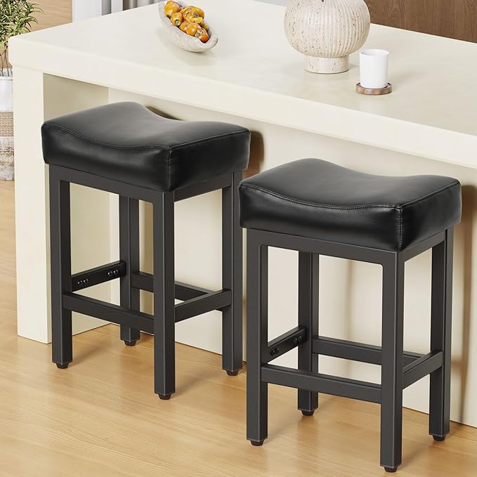 Counter Height Bar Stools Set of 2, 24 Inch Barstools by Raynesys