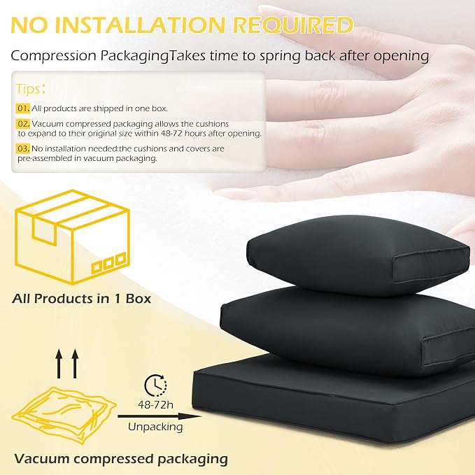 HOMREST Replacement Cushions for Outdoor Furniture, 25x25 Inch 14-Piece Patio - Image 5