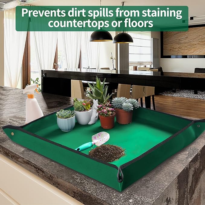 Plant Repotting Mat for Indoor Plants Transplanting Table Top Gardener Portable - Image 3