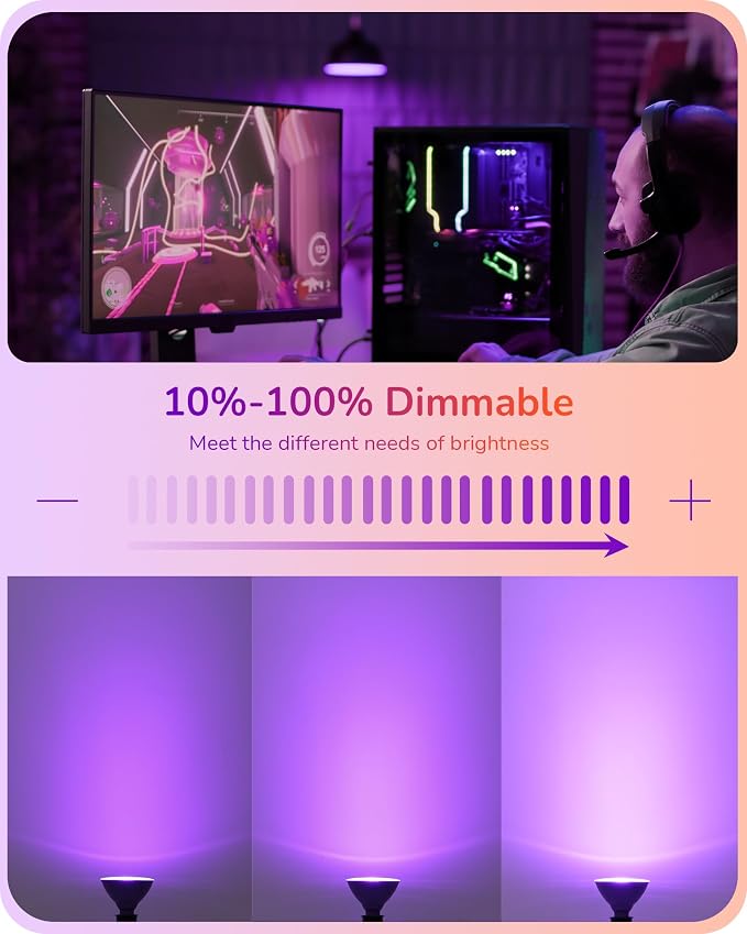 EDISHINE PAR38 Purple & Orange LED Flood Light Bulbs Outdoor, Dimmable LED - Image 4