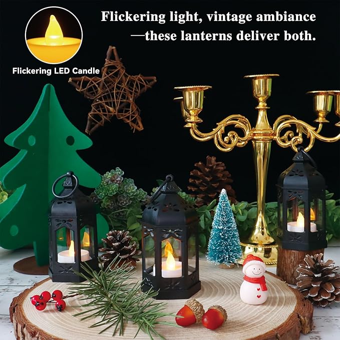 LLQ 8Pcs Mini Lanterns for Centerpiece, Ramadan Decorations, Battery Included - Image 5