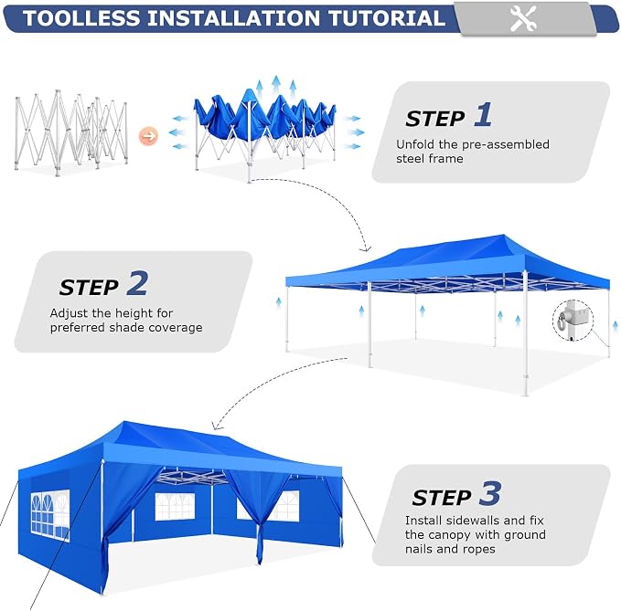 COBIZI 13x26 Pop up Canopy Heavy Duty - Image 8