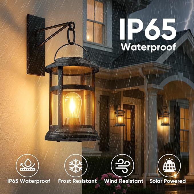 Solar Lanterns Outdoor Waterproof: 4 Pack Hanging Solar Lights - Image 3