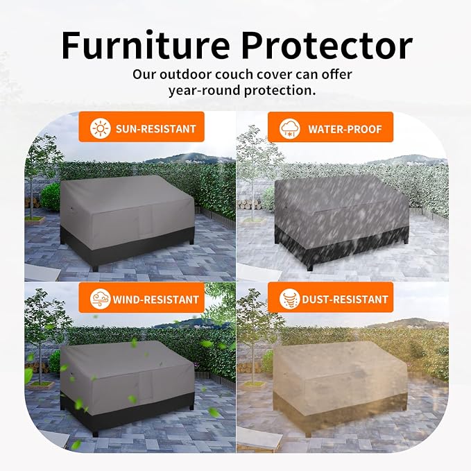 Easy-Going Waterproof Outdoor Couch Cover, Heavy Duty 3-Seater Patio Sofa Cover - Image 5