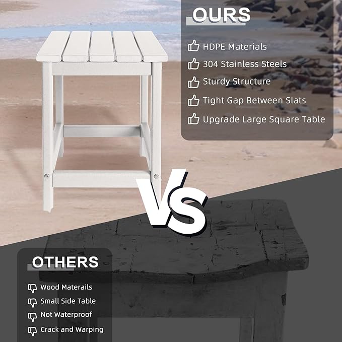 Outdoor Side Tables Adirondack, HDPE Small Table - Image 5