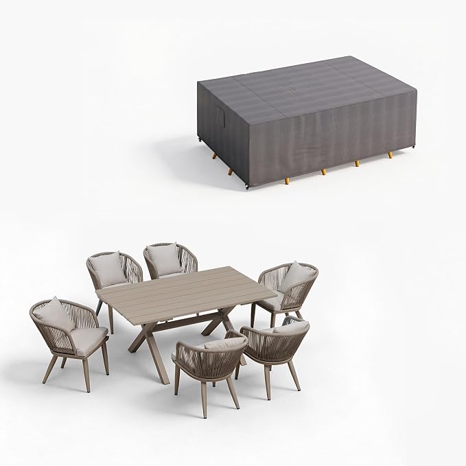 PURPLE LEAF 7 Pieces Patio Dining Set by PURPLELEAF