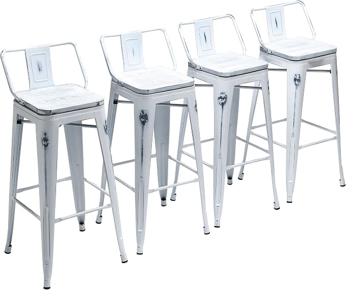 Yongchuang 26" Industrial Metal Barstools Set of 4 Counter Height Bar Stools by YongchuangInternational