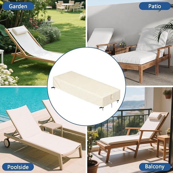 Chaise Lounge Covers, 2 Pack Waterproof Outdoor Lounge Chair Covers - Image 7
