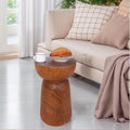 Athaliah 19.25”H Wood Side Table – Natural Wooden End Table, Round Wood Accent by Athaliah