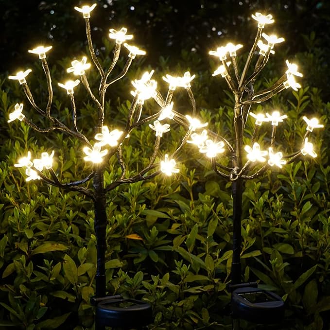Solar Garden Lights Garden Decor, Solar Flowers Outdoor Decorative, Pathway by IUEECEN