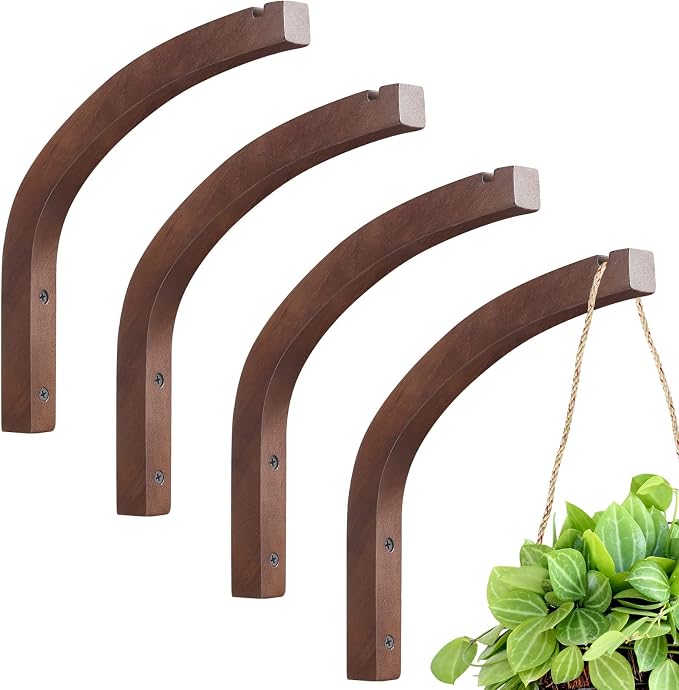 Juexica 4 Pcs Plant Hanger Wooden, 8 Inch Hanging Plant Hooks by Juexica