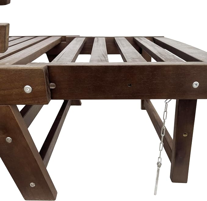 Outdoor Adjustable Patio Wooden Daybed Sofa Chaise Lounge - Image 9