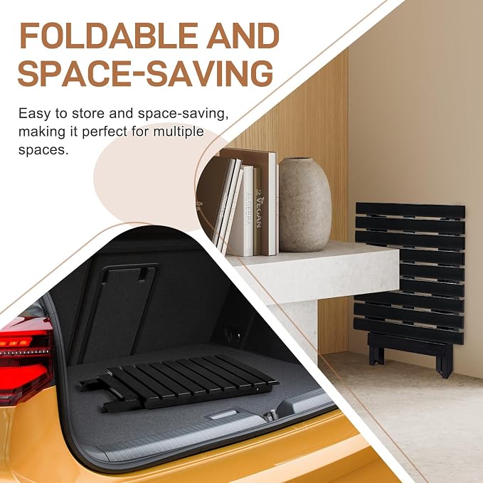 Outvita Wood Folding Side Table, Portable & Lightweight Compact Wooden Side - Image 6
