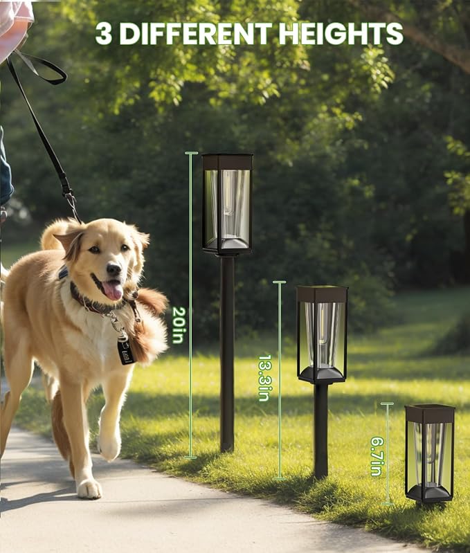 Solar Pathway Lights 2-in-1 Warm&Cool, 8 Pack Bright Solar Lights Outdoor - Image 7