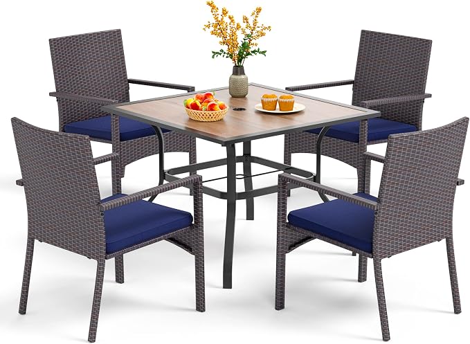 PHI VILLA 5 Piece Outdoor Dining Table Set by PHIVILLAThepioneerofcomfortablehouseholdsupplies
