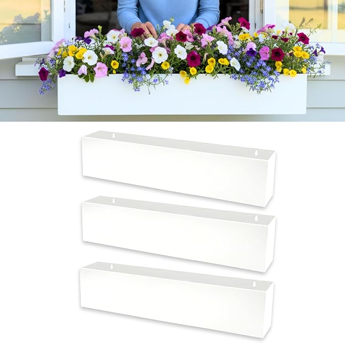 LaLaGreen Wall Planters for Outdoor Plants White Carbon Steel Metal Hanging by L%C3%A1L%C3%A1Green