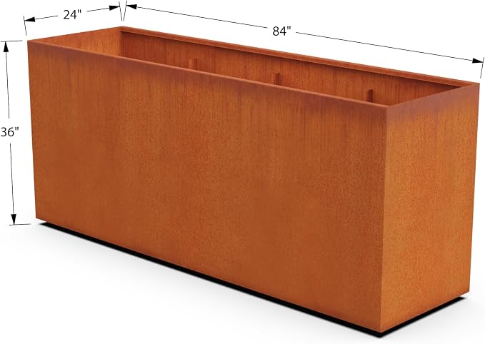 Plantercraft Extra Large Corten Steel Planter, Heavy Duty Metal Planter Box - Image 5