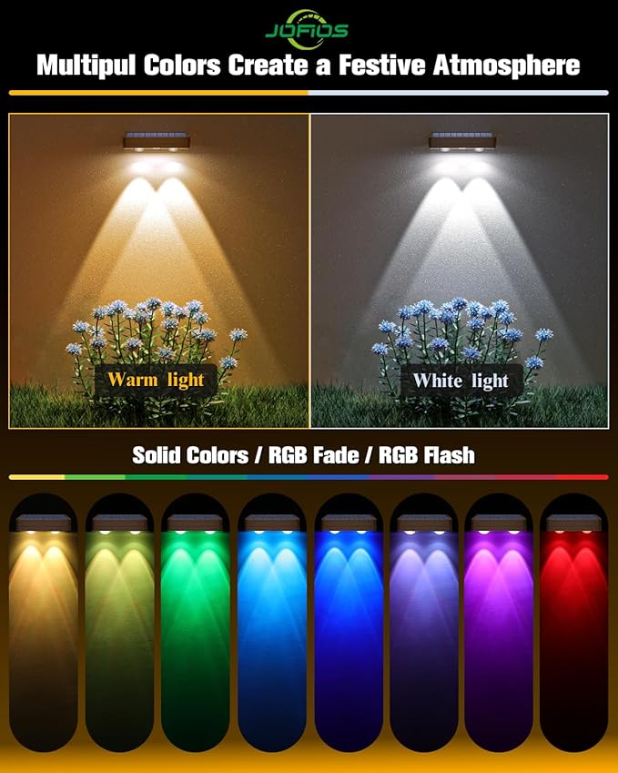 Solar Fence Lights 8 Pack Brown, 50 Lumens Outdoor Fence Lights Solar Powered - Image 4