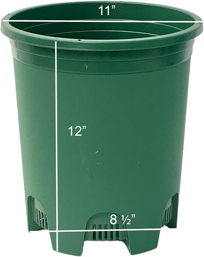 5 Gallon 10-Pack Green Nursery Pot Black Plastic Planters - Image 2