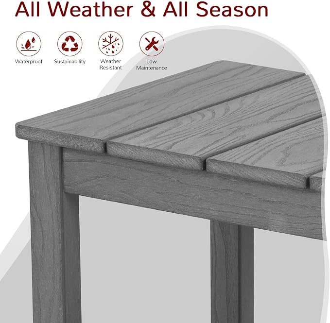 Stoog All-Weather Patio Side Table, 2-Tier Rectangular Outdoor Side Table - Image 4