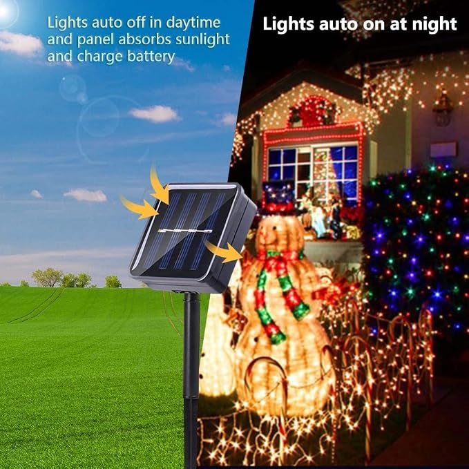 Joomer Solar Christmas Lights Outdoor, 4 Pack Total 156FT 400LED 8 Lighting - Image 4