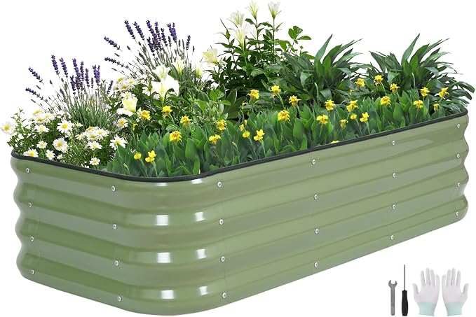 3 in 1 Galvanized Raised Garden Bed by BIRDSINYARD