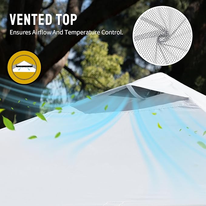 CROWN SHADES 10x10 Pop Up Canopy, Patented Center Lock One Push Tent Canopy - Image 5