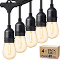 Svater Outdoor String Lights 200 FT, E26 Socket, 1 Watt Dimmable 2700K Warm by Svater