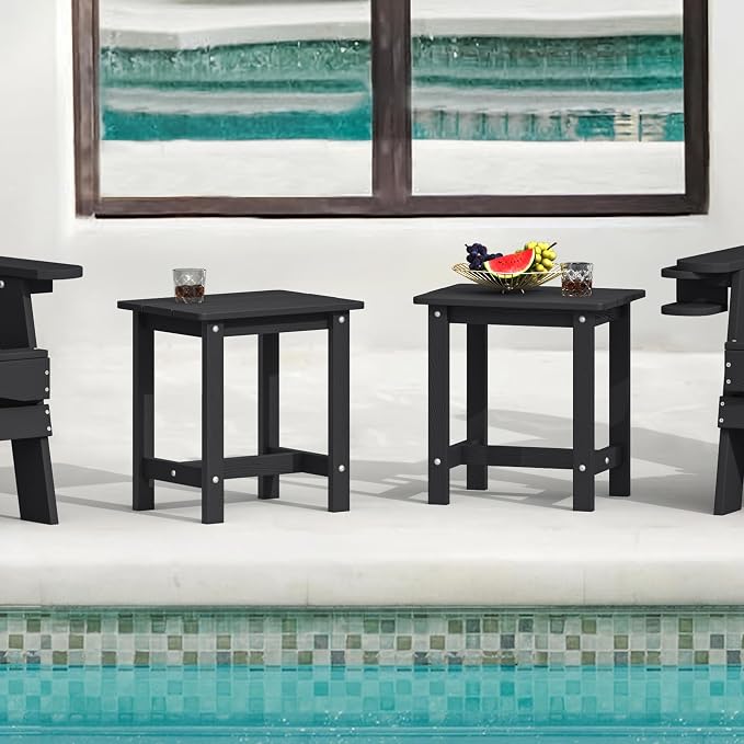 LUE BONA Outdoor Side Table Set of 2, HDPS Small Outdoor Table, Adirondack Side - Image 2