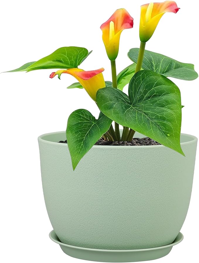 12 inch Big Plant Pots, Plastic Planters by Meowell