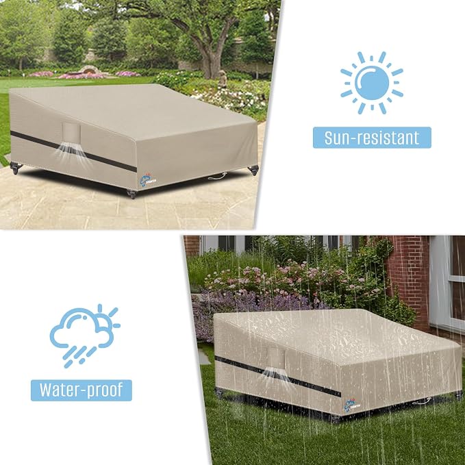 SIRUITON Garden Patio Rattan Daybed Cover Patio Bed Cover 69" W x 71" D x 31.5" - Image 5