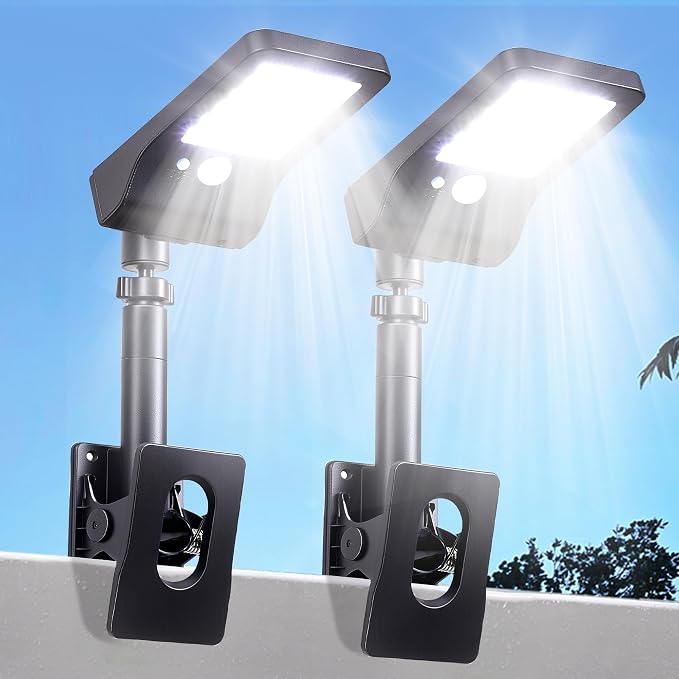 Clip on Solar Lights for Fence, 1-Second Install Solar Fence Lights Outdoor by Thumok