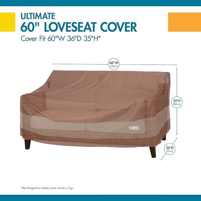 DUCKCOVERS ULV623835 Ultimate Patio Loveseat Cover, 62 "W x 38" D x 35" H - Image 3