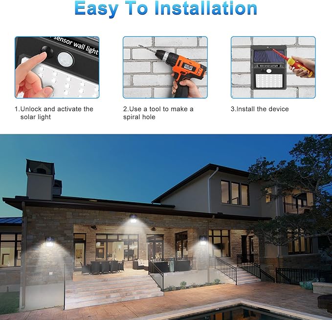 Solar Lights Outdoor, Solar Security Lights Solar Motion Sensor Lights - Image 6