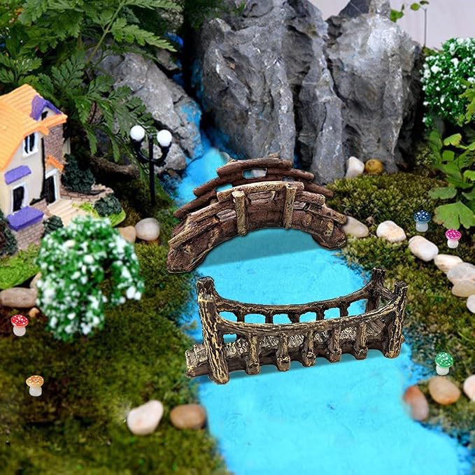 Miniature Bridge, Miniature Garden Accessories Set, DIY Landscape Bridge - Image 5